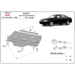 Steel Automatic Gearbox Skid Plate Audi A6 1997-2004