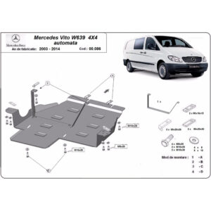 Steel Automatic Gearbox Skid Plate Mercedes Vito W639 4x4 2003-2014