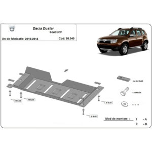 Steel DPF Skid Plate Dacia Duster 2010-2014