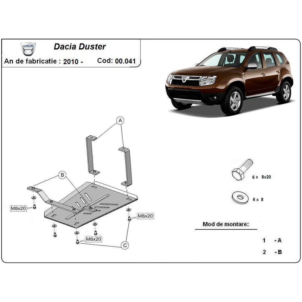 Steel Differential Skid Plate Dacia Duster 2010-2013
