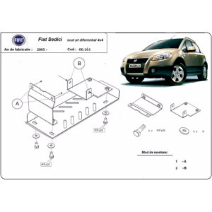 Steel Differential Skid Plate Fiat Sedici 2006-2024