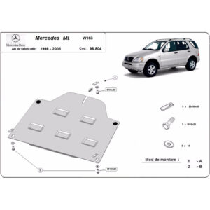 Steel Differential Skid Plate Mercedes ML W163 1998-2005