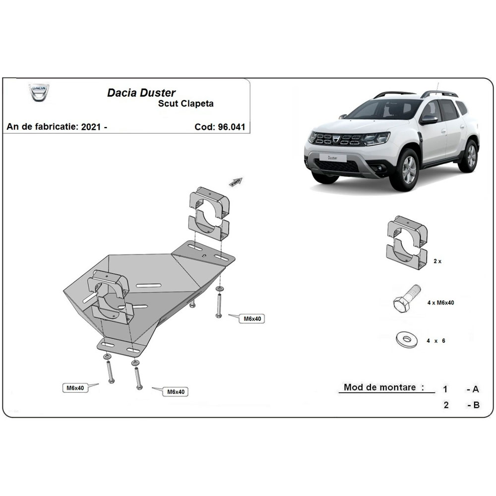 Steel EGR Valve Skid Plate Dacia Duster 2021-2023
