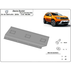 Steel Front Bumper Skid Plate Dacia Duster 2018-2023