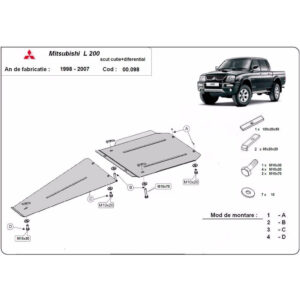 Steel Gearbox And Differential Skid Plate Mitsubishi L200 1998-2007