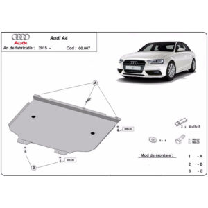 Steel Gearbox Skid Plate Audi A4 B9 2015-2023