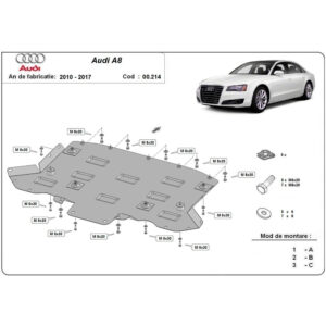 Steel Gearbox Skid Plate Audi A8 2010-2017