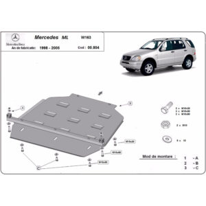 Steel Gearbox Skid Plate Mercedes ML W163 1998-2005