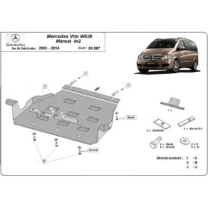 Steel Gearbox Skid Plate Mercedes Viano W639 2.2 D 4x2 2003-2014