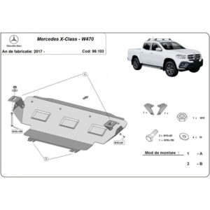 Steel Radiator Skid Plate Mercedes X-Class 2017-2020
