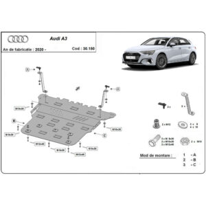 Steel Skid Plate Audi A3 2020-2022
