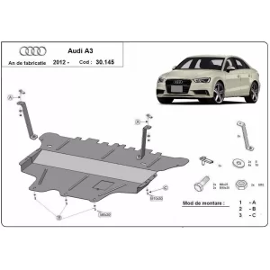 Steel Skid Plate Audi A3 (8V) 2012-2022