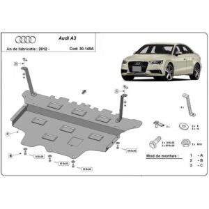 Steel Automatic Gearbox Skid Plate Audi A3 (8V) 2012-2022