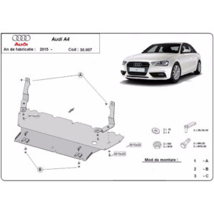 Steel Skid Plate Audi A4 B9 2015-2023