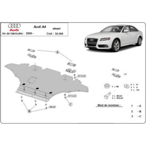 Steel Skid Plate Audi Allroad A4 B8 Diesel 2008-2014