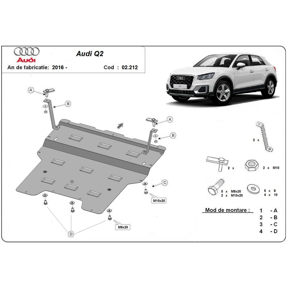 Steel Skid Plate Audi Q2 2016-2020