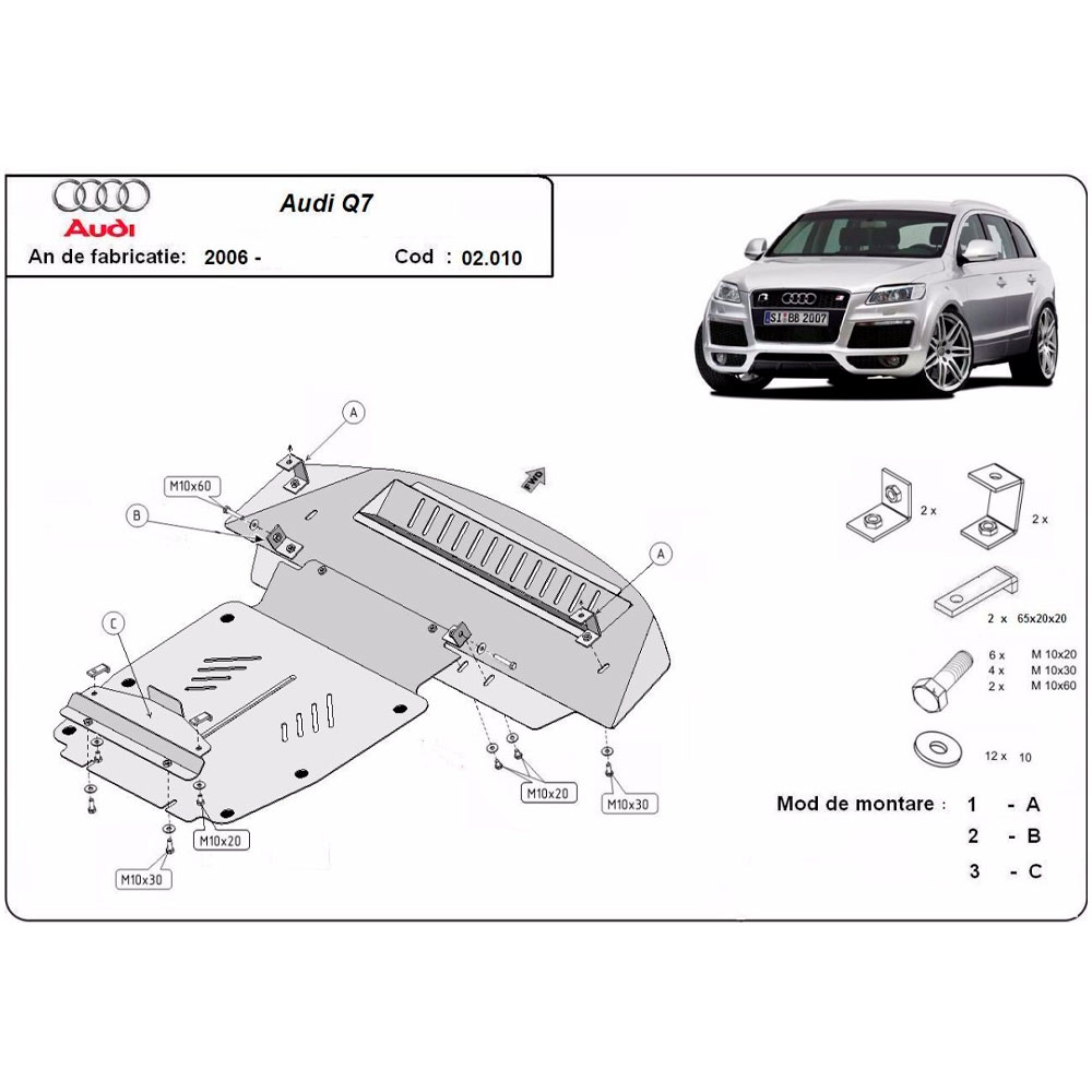 Steel Skid Plate Audi Q7 2006-2015