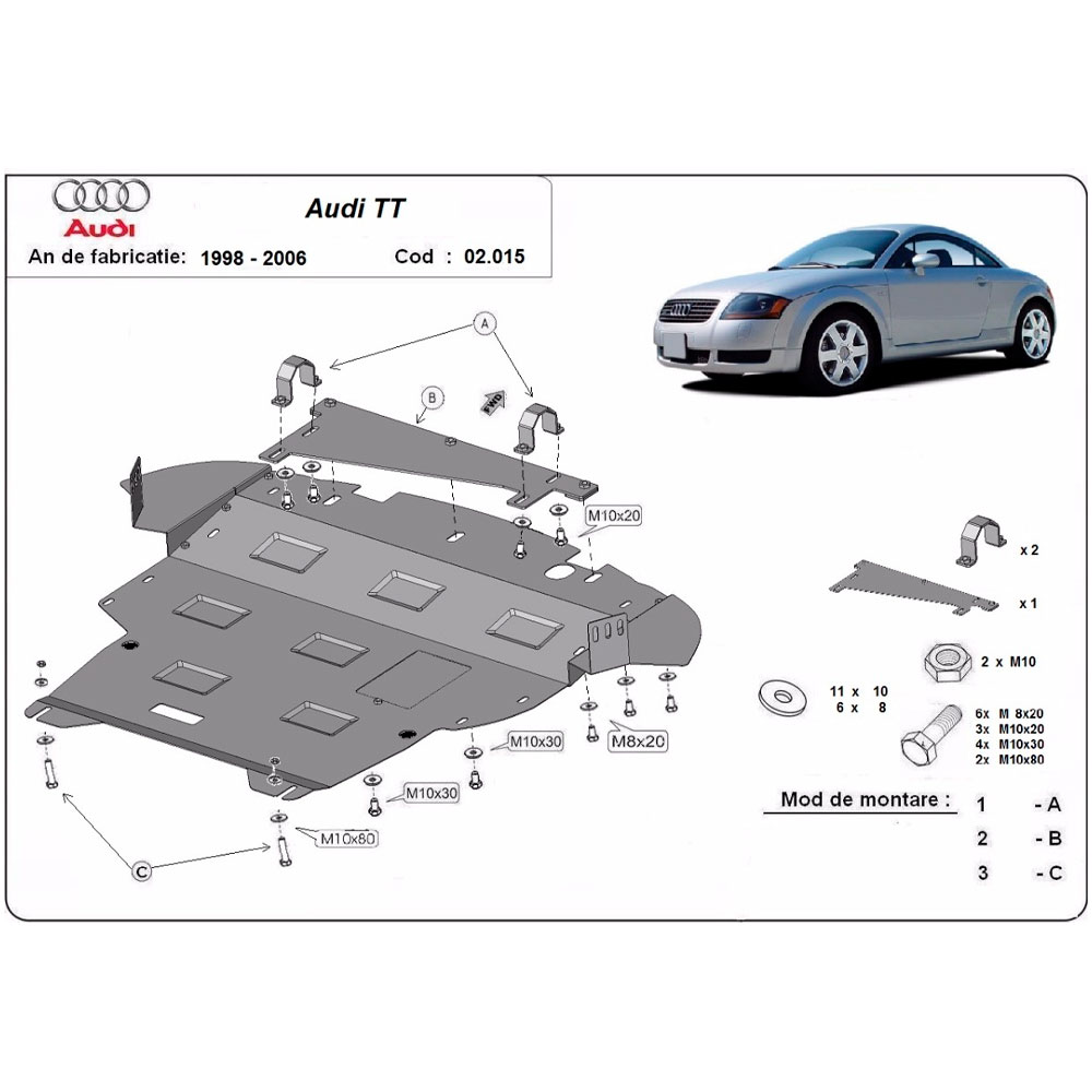 Steel Skid Plate Audi TT 1998-2006