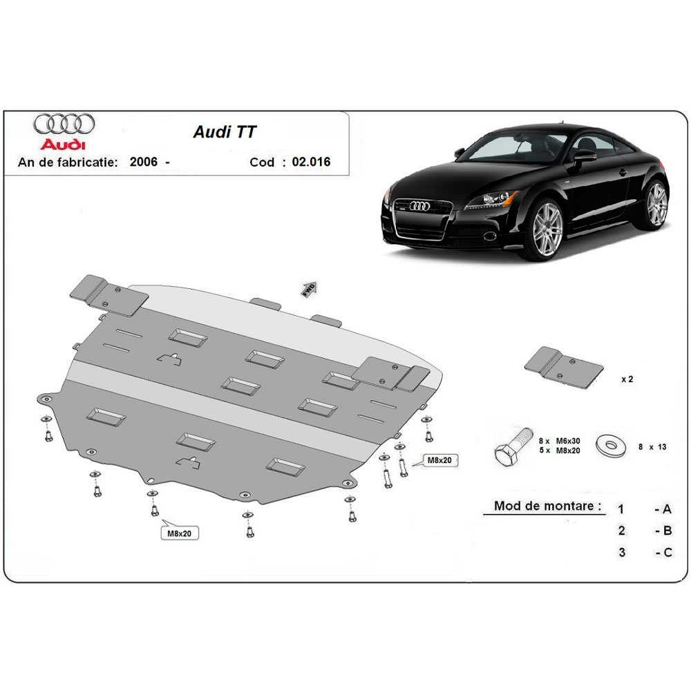 Steel Skid Plate Audi TT 2006-2014