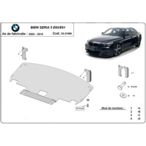 Steel Skid Plate BMW Serie 5 E60/E61 Standard M Front Bumper 2003-2010