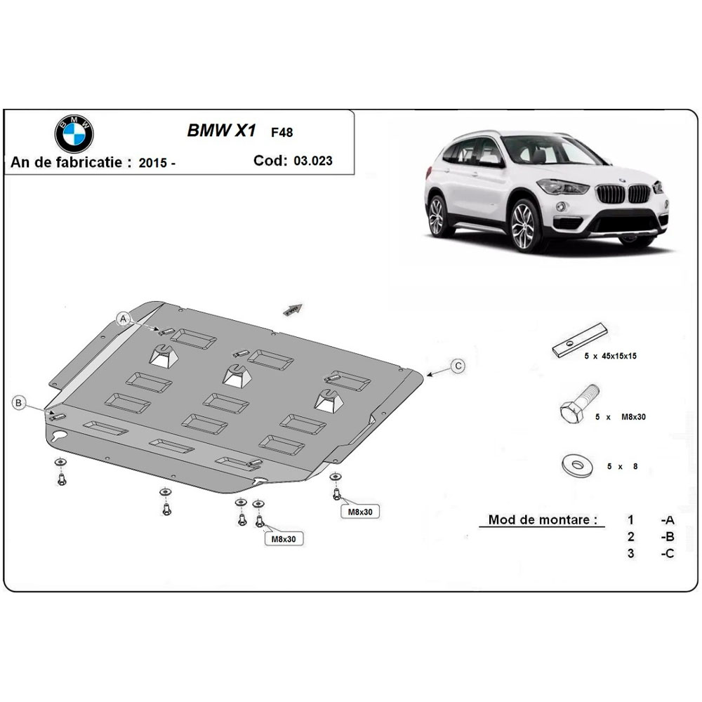 Steel Skid Plate BMW X1 F48 2015-2022