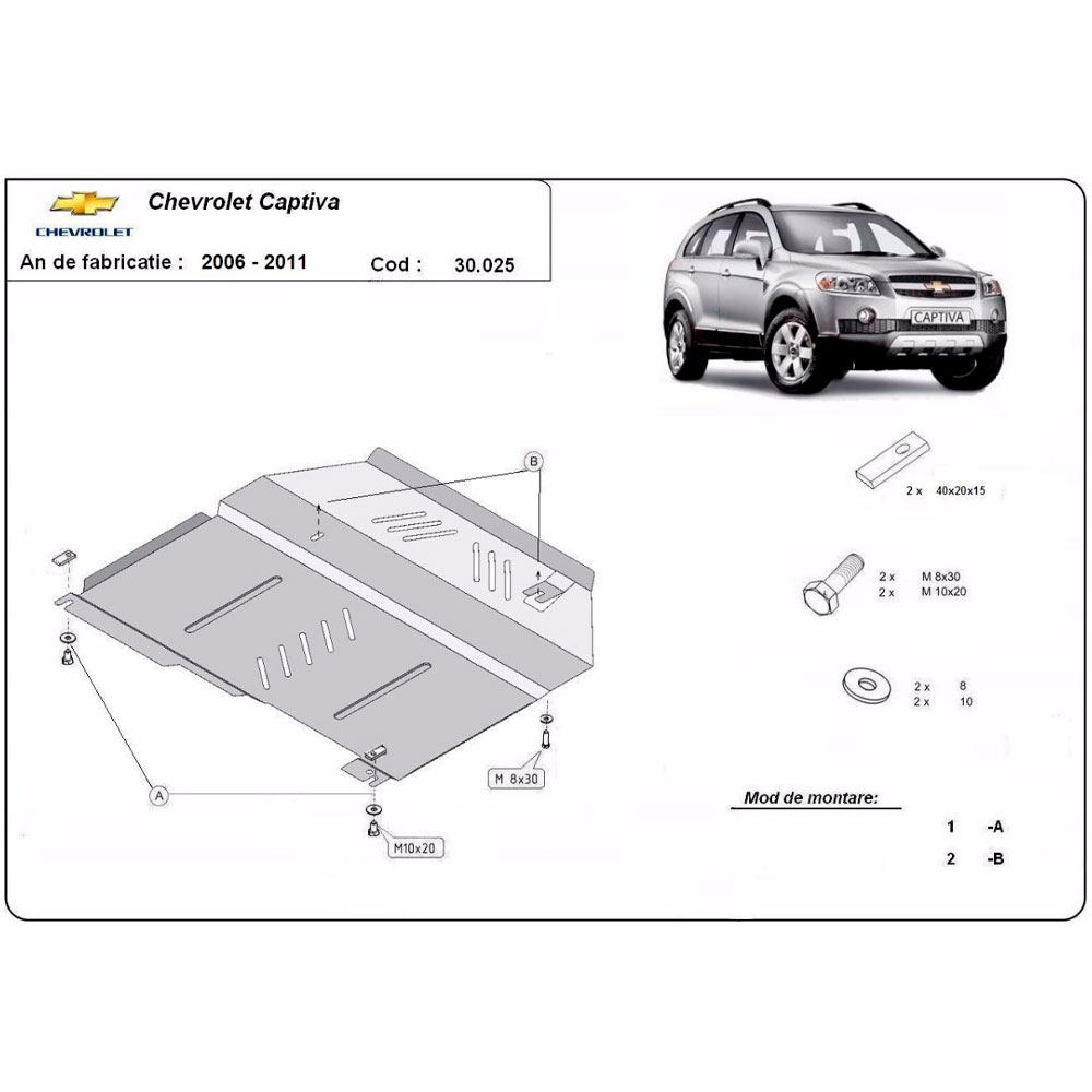 Steel Skid Plate Chevrolet Captiva 2006-2010