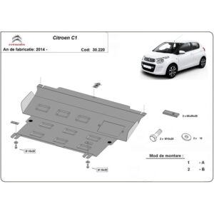 Steel Skid Plate Citroen C1 2014-2022