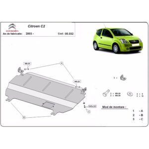 Steel Skid Plate Citroen C2 2003-2009