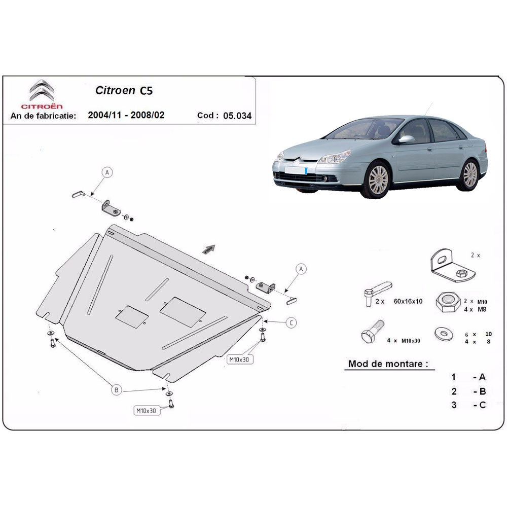 Steel Skid Plate Citroen C5 2004-2007