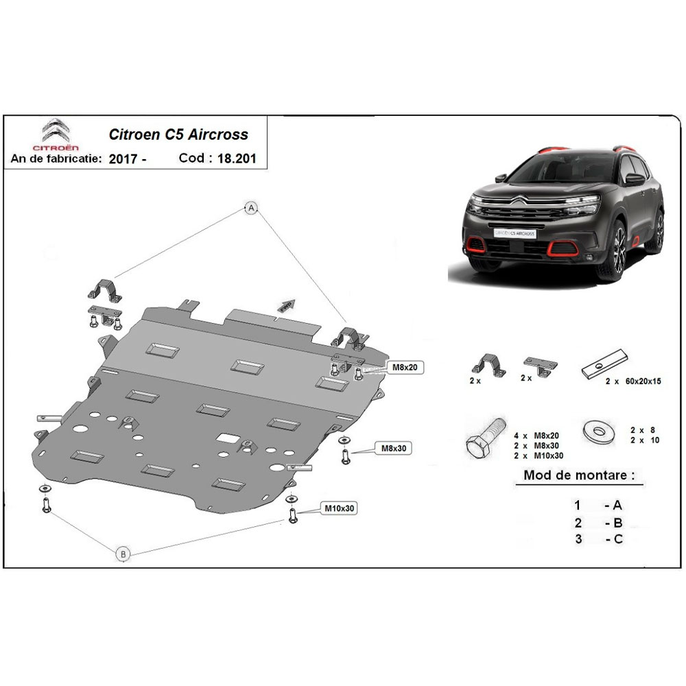 Steel Skid Plate Citroen C5 Aircross 2017-2022