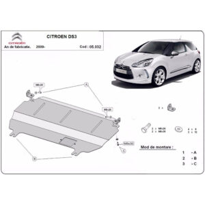 Steel Skid Plate Citroen DS3 2009-2022
