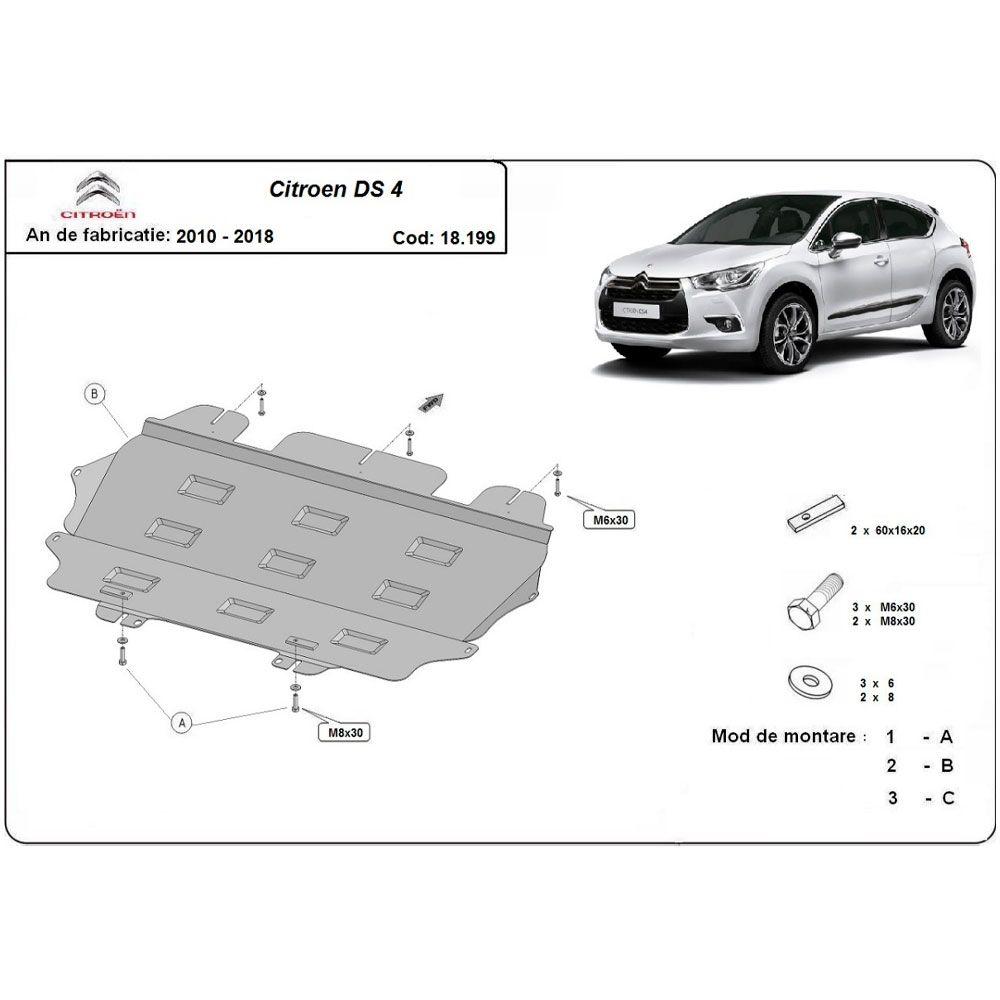Steel Skid Plate Citroen DS4 2010-2018