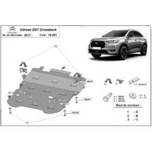 Steel Skid Plate Citroen DS7 Crossback 2017-2022