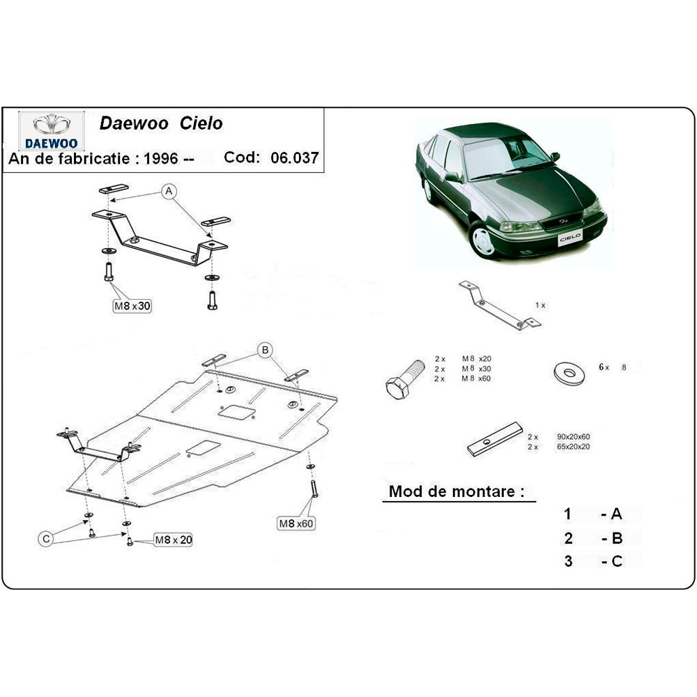 Steel Skid Plate Daewoo Cielo 1995-2008