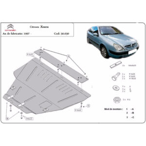 Steel Skid Plate, Engine And The Gearbox Citroen Xsara 1997-2004