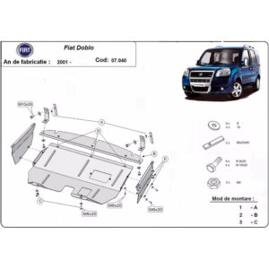 Steel Skid Plate, Engine And The Gearbox Fiat Doblo 2001-2010