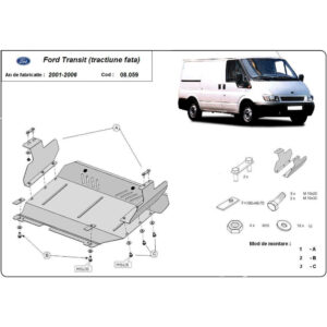 Steel Skid Plate, Engine And The Gearbox Ford Transit FWD 2001-2006