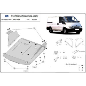 Steel Skid Plate, Engine And The Gearbox Ford Transit RWD 2001-2006
