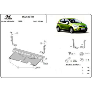 Steel Skid Plate, Engine And The Gearbox Hyundai i20 2009-2014