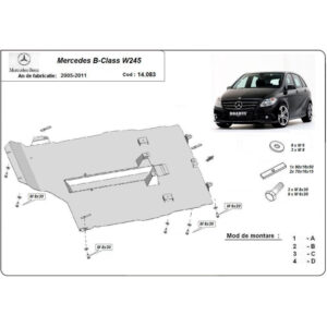Steel Skid Plate, Engine And The Gearbox Mercedes B-Class 2005-2011