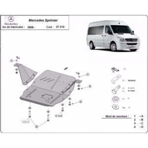 Steel Skid Plate, Engine And The Gearbox Mercedes Sprinter 2006-2018