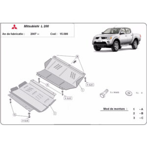 Steel Skid Plate, Engine And The Radiator Mitsubishi L200 2005-2015