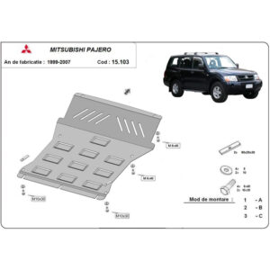 Steel Skid Plate, Engine And The Radiator Mitsubishi Pajero 3 (V60, V70) 2.0 1999-2007