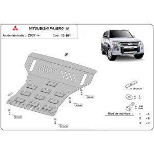 Steel Skid Plate, Engine And The Radiator Mitsubishi Pajero 4 (V80, V90) 2007-2021
