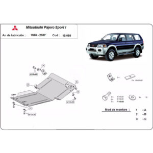 Steel Skid Plate, Engine And The Radiator Mitsubishi Pajero Sport 1 1998-2007