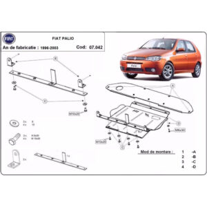 Steel Skid Plate, Engine, Gearbox And The Differential Fiat Palio 1996-2003