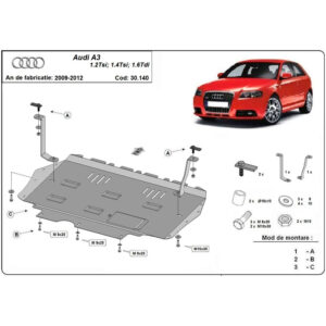 Steel Skid Plate, Engine and The Gearbox Audi A3 2008-2012