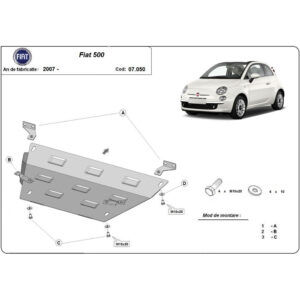 Steel Skid Plate Fiat 500 2007-2024