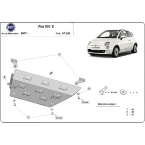 Steel Skid Plate Fiat 500 S 2007-2024