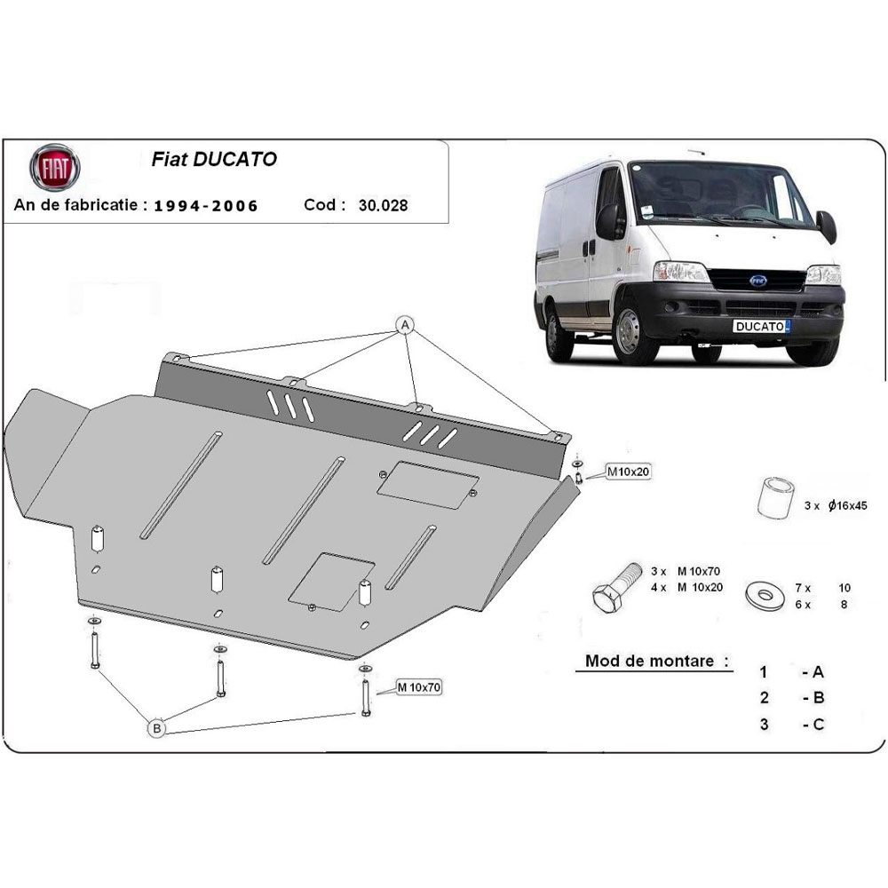 Steel Skid Plate Fiat Ducato 1994-2006